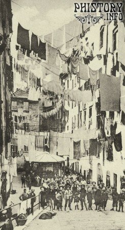 Уличная сценка. Генуя. Королевство Италия. Около 1890 года.